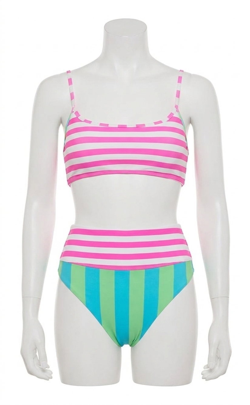 NEW BEACH RIOT val bralette top in cove stripe